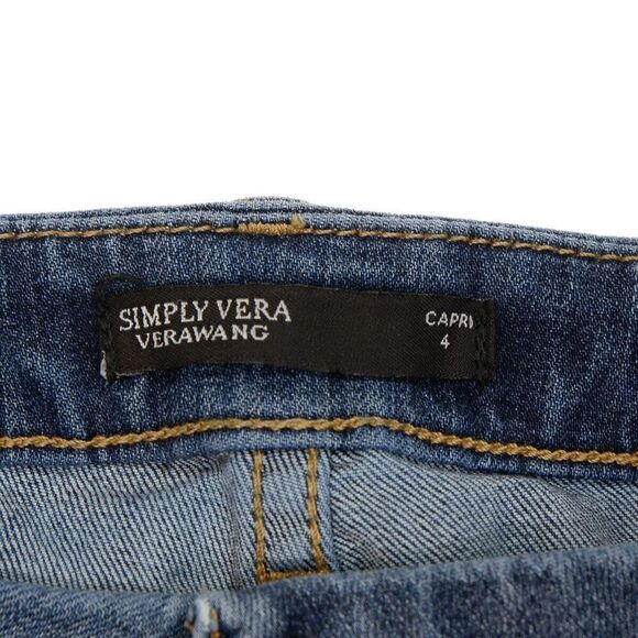 Simply Vera Wang Jeans Womens Size 4 Ankle Tuxedo Blue Denim Measures 29 x 25 - Picture 7 of 10